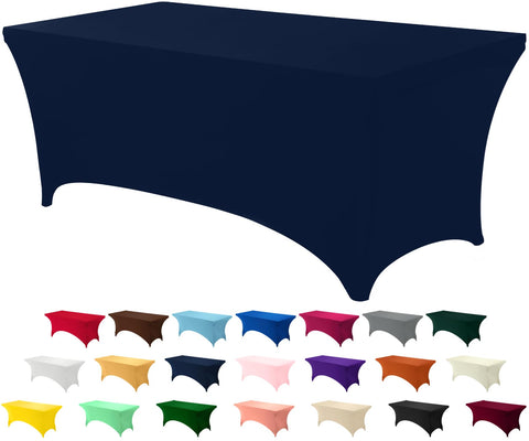 Mantel spandex Utopia Kitchen para mesa de 6 pies, azul marino, ajuste seguro.