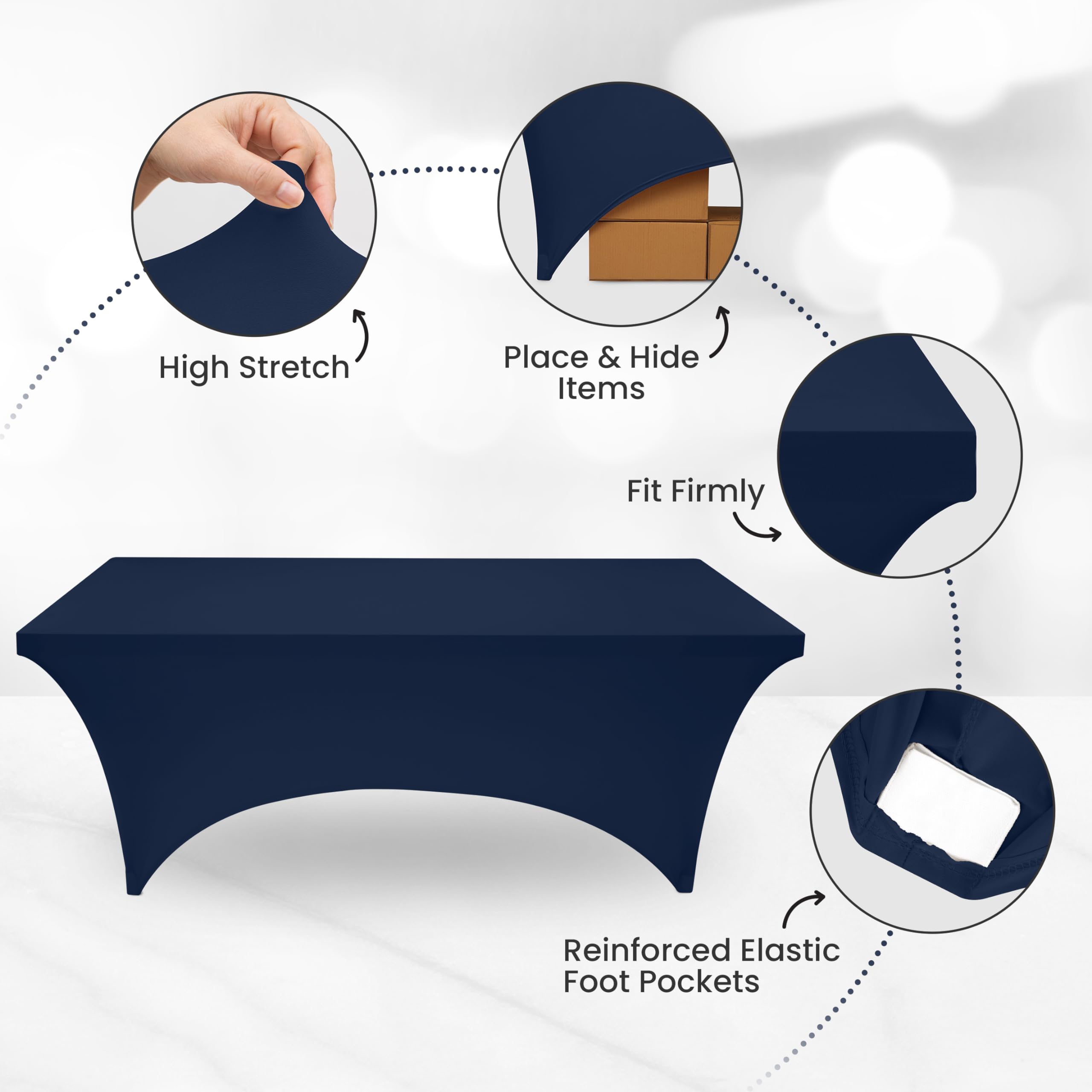 Mantel spandex Utopia Kitchen, ideal para transporte y montaje rápido.