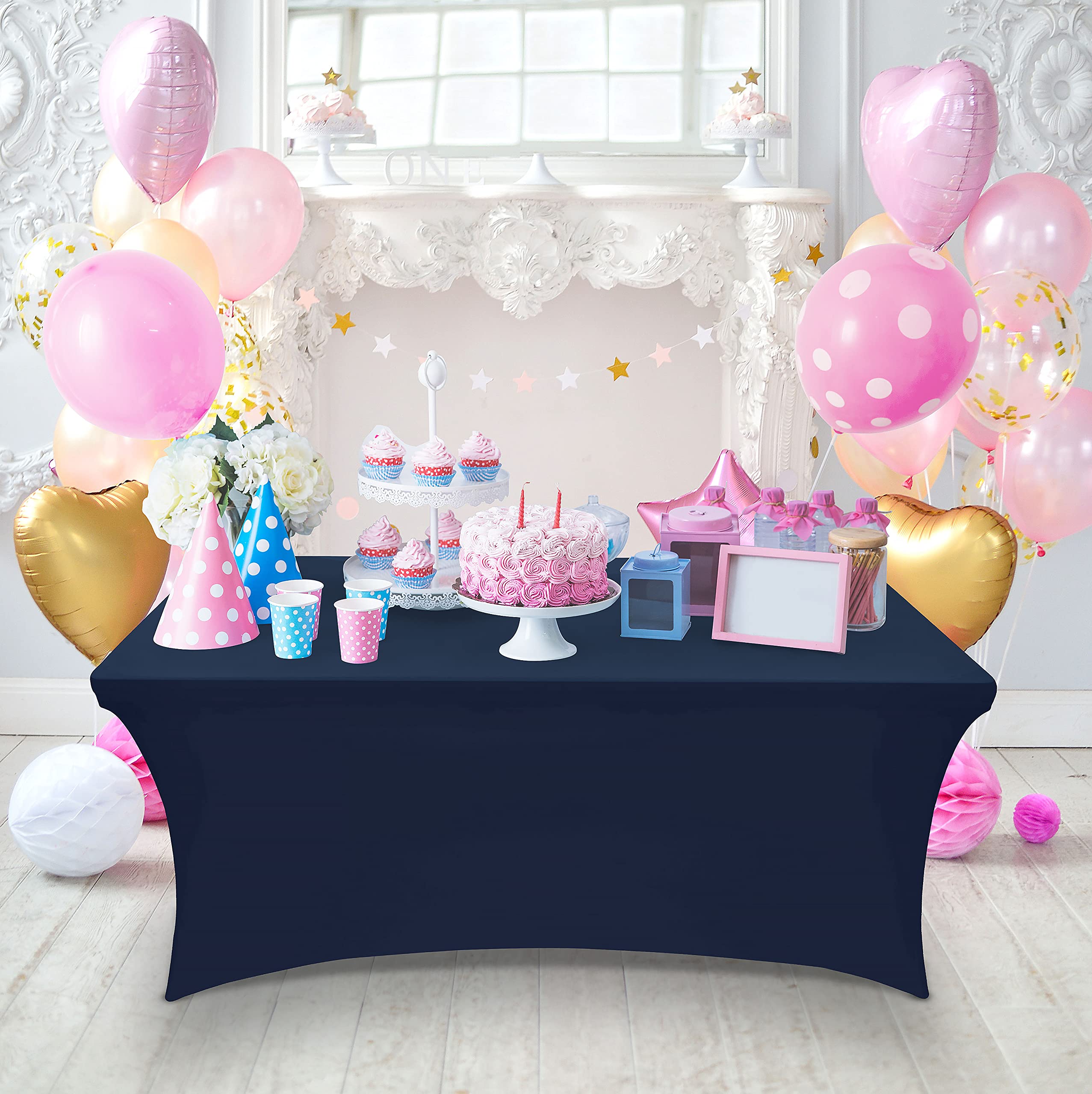 Mantel spandex de Utopia Kitchen 6ft navy, acabado liso con aspecto moderno.