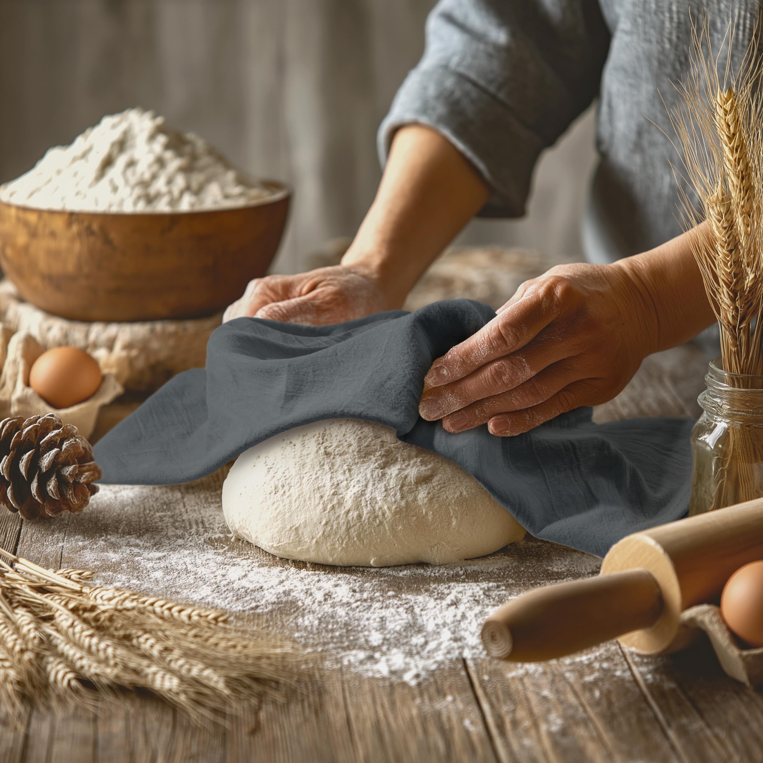 Utopia Kitchen: paños de cocina en primer plano, ideales para secar utensilios.