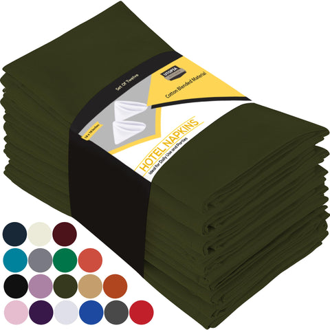 Servilletas Utopia Kitchen oliva 18x18, suaves y absorbentes para cualquier mesa.