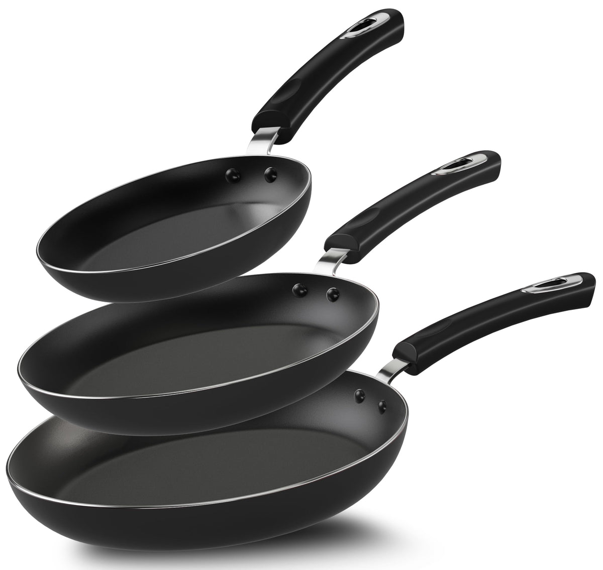 Utopia Kitchen set de sartenes 8, 9.5 y 11 pulgadas para dorar y freír fácilmente