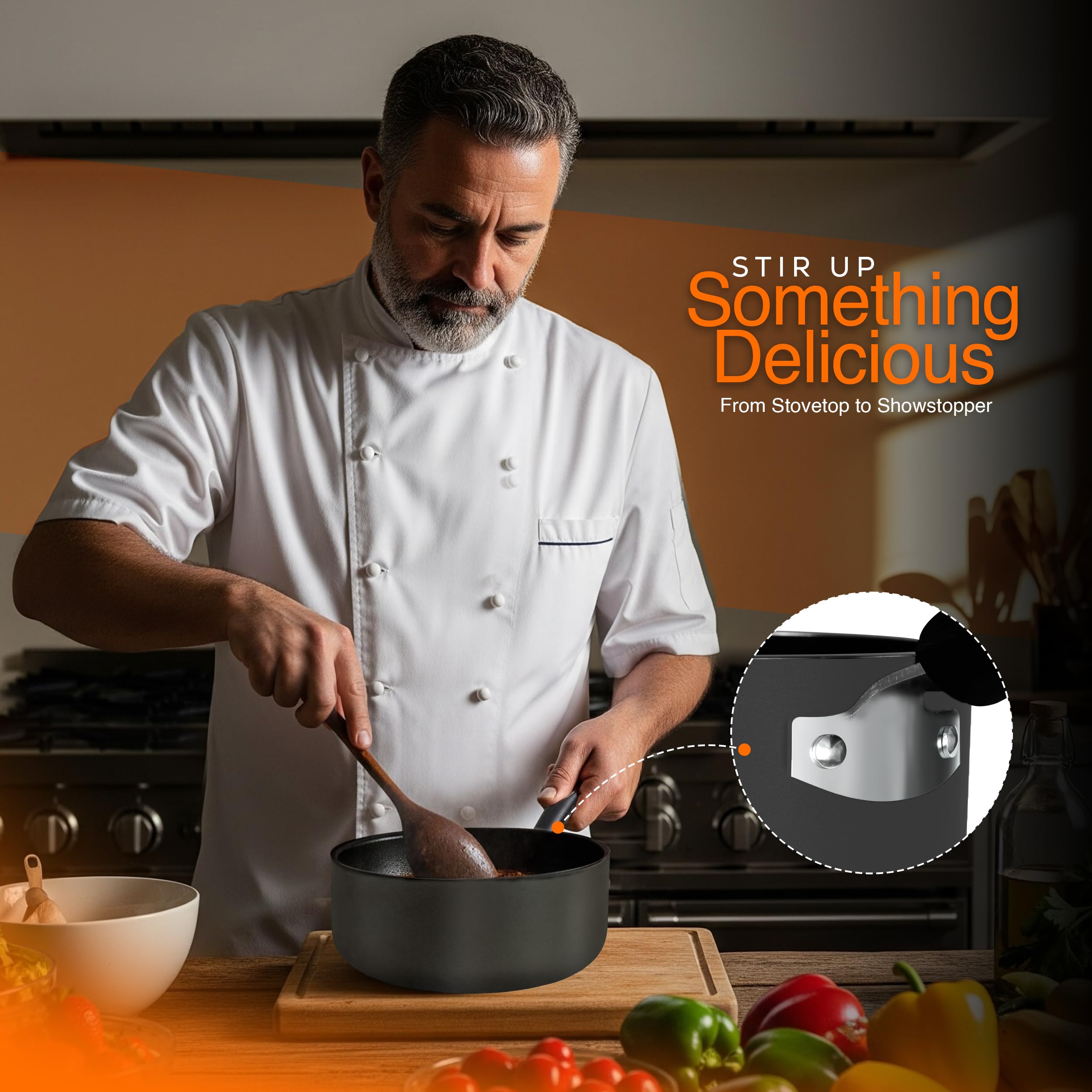 Utopia Kitchen uso multipropósito: ideal para hervir, pasta y guisos diarios.