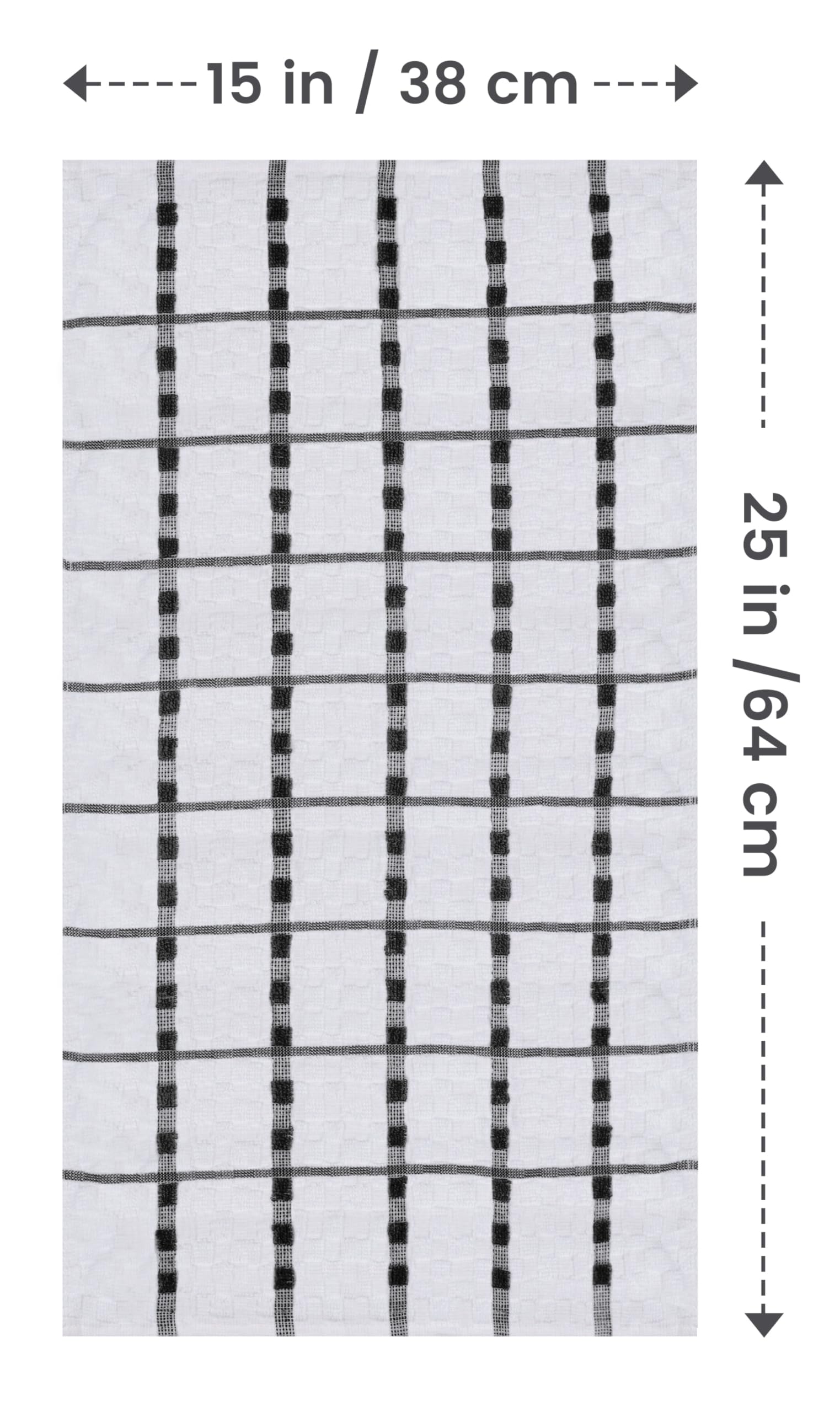 Toallas de cocina Utopia Towels en negro y blanco para uso diario