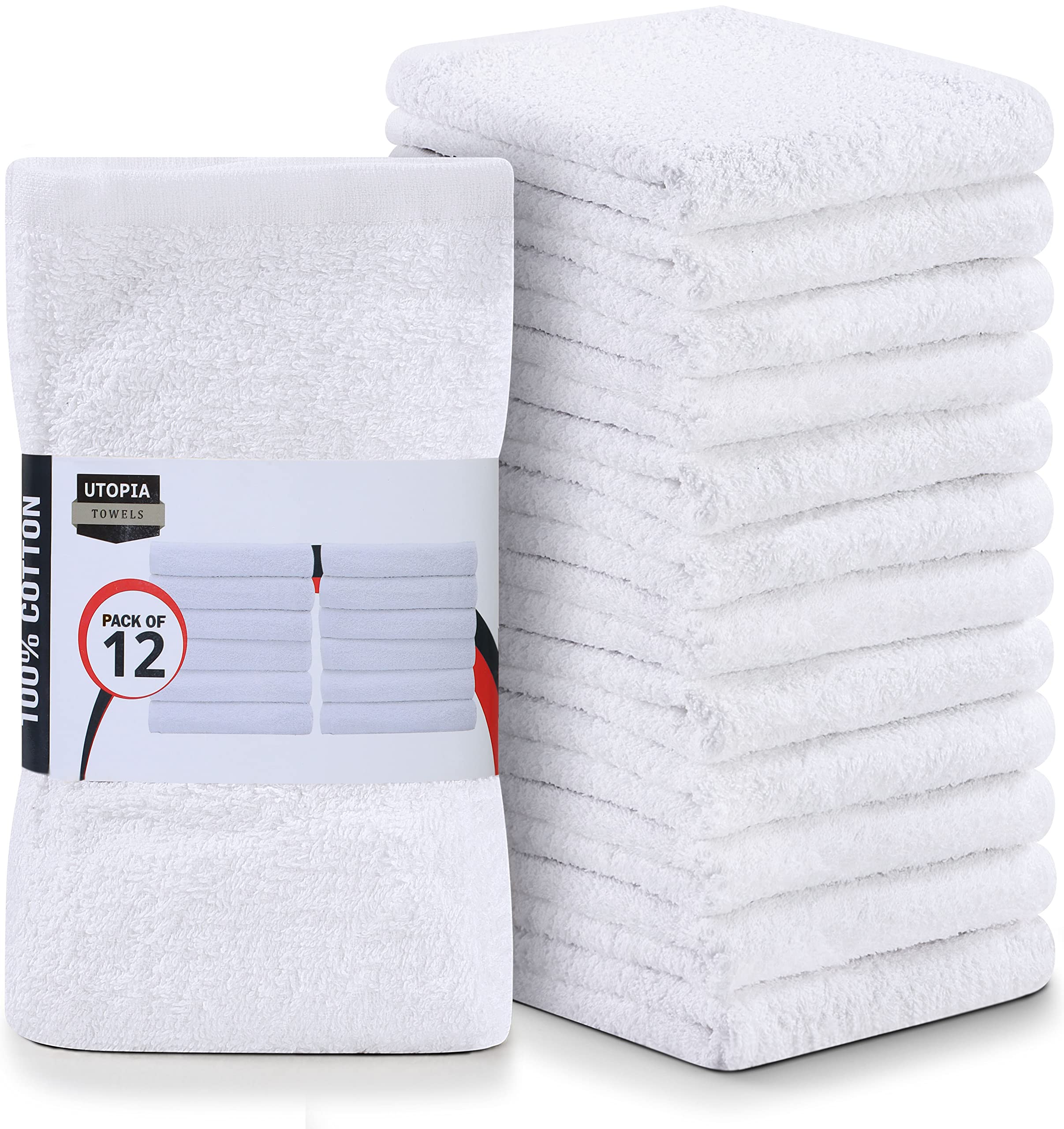 Toallas Utopia para barra de cocina, 12 piezas, gran absorción para secar utensilios.