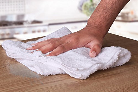 Toallas Utopia blancas y elegantes, aptas para cualquier cocina.