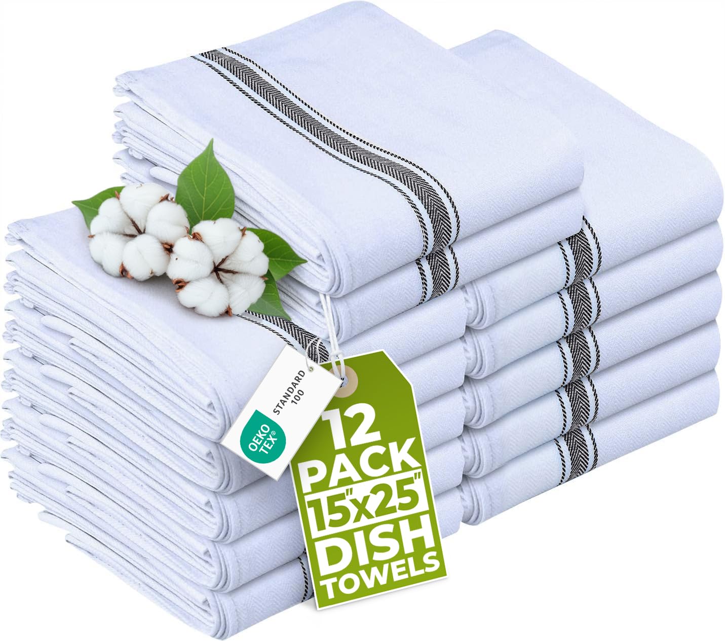 Utopia Towels pack 12 toallas de cocina negras, útiles para limpieza diaria