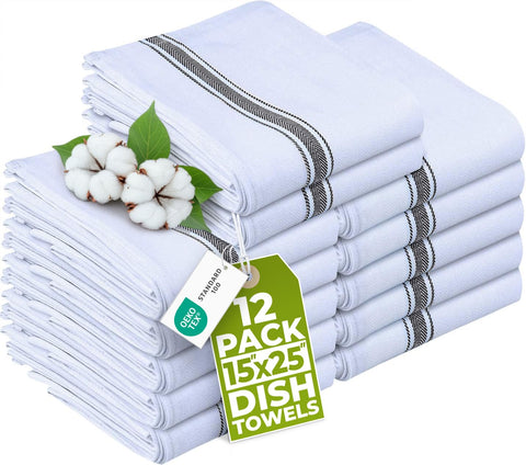 Utopia Towels pack 12 toallas de cocina negras, útiles para limpieza diaria