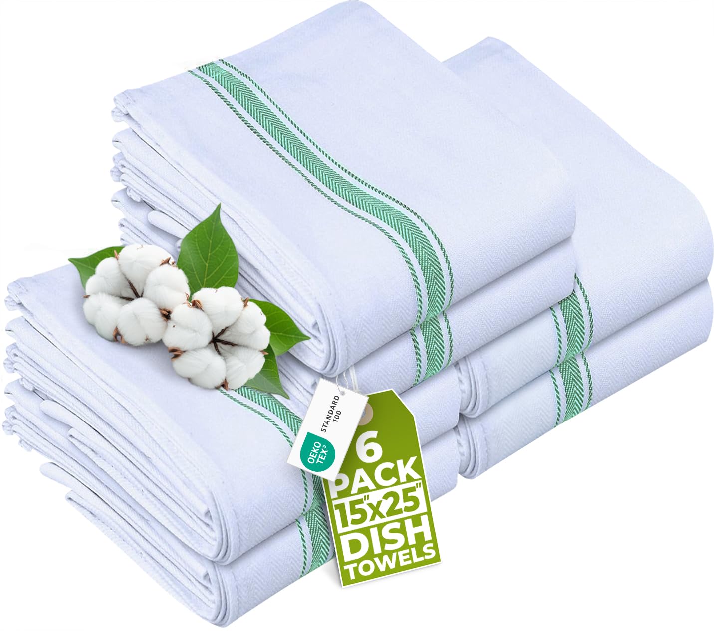 Utopia Towels paño de cocina verde 15x25, alta absorbencia para secar platos