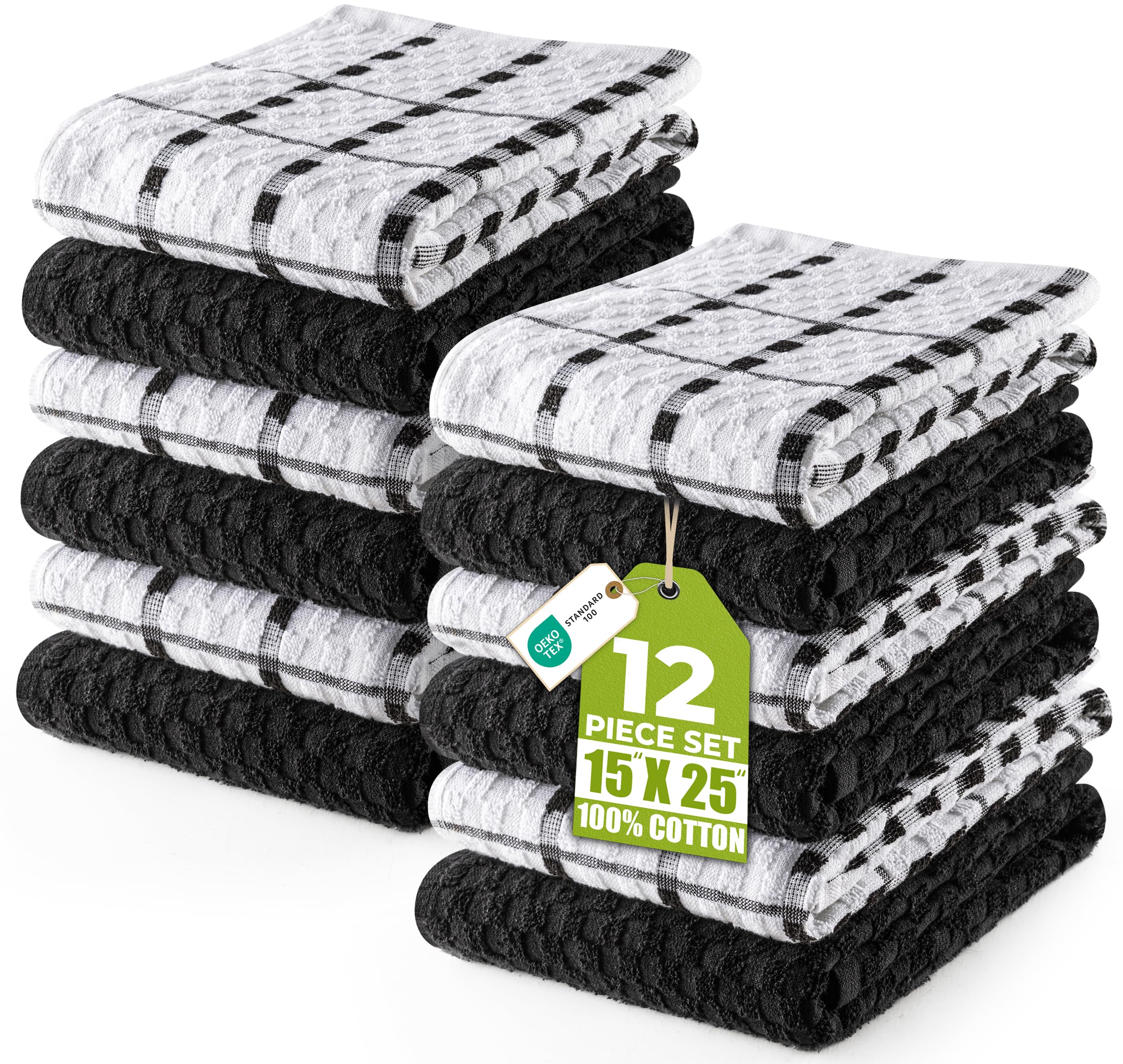 Paños de cocina Utopia Towels con tejido doby para secado rápido