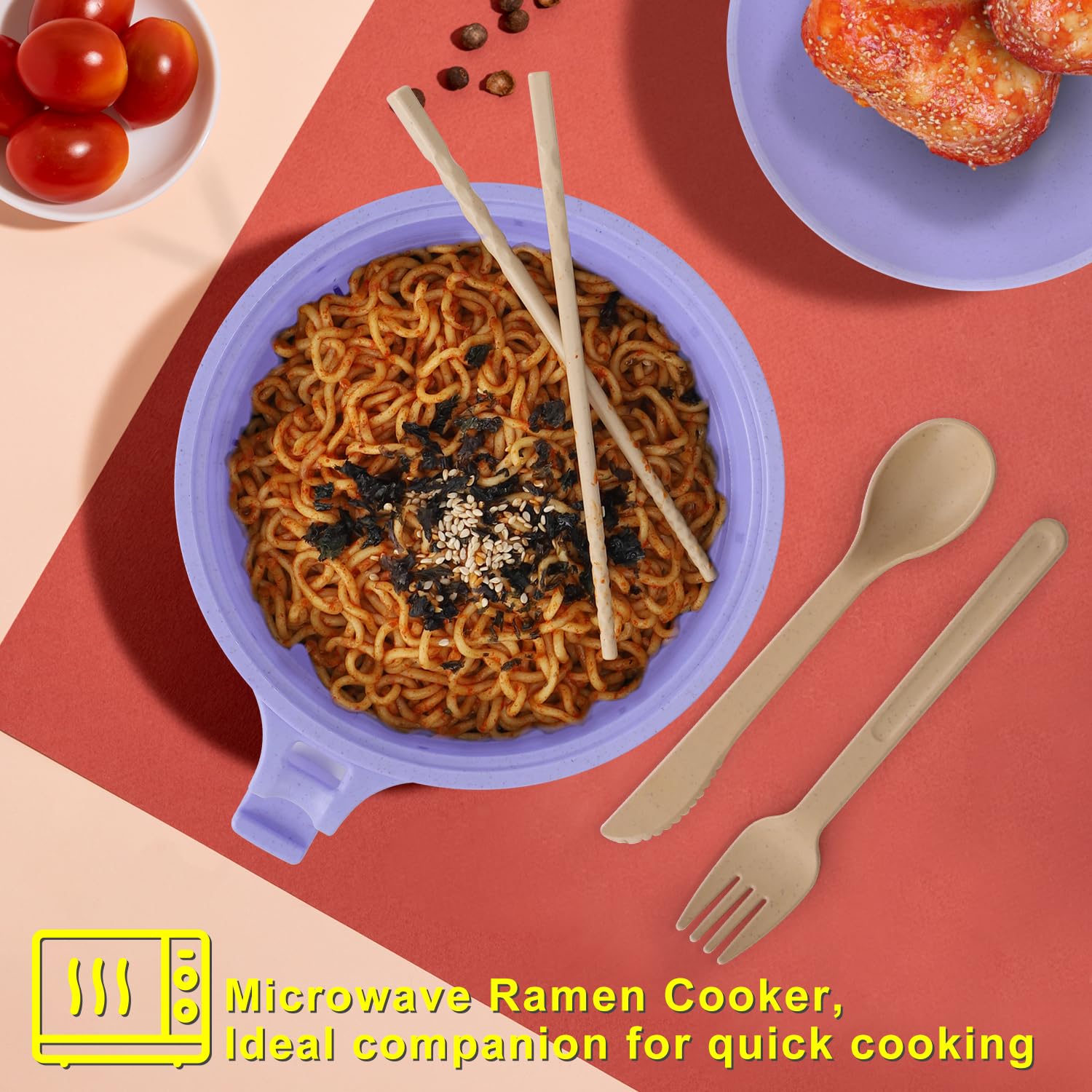 UUGLAM cuenco ramen microondas con asas para manipulación segura
