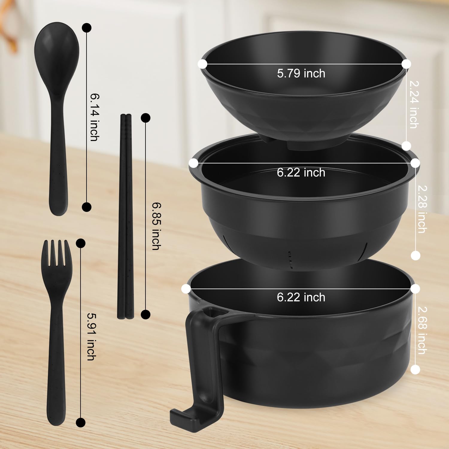 Palillos y cuchara integrados en Tazon UUGLAM para comer comoda.