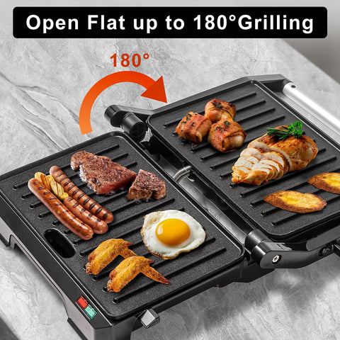 UVFAST sándwich grill indoor a 180 grados para cocinar paninis, carnes y verduras