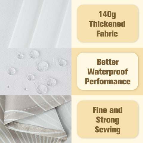 Mantel ovalado geométrico de uwdfnwuif beige, detalles de costura doble para mayor durabilidad.