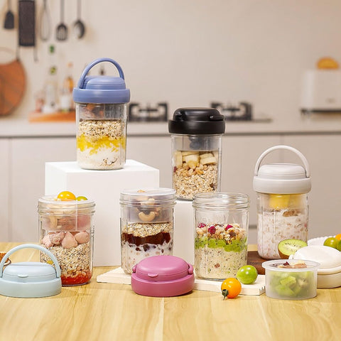 UWILLION frascos de vidrio 16oz con tapas reutilizables.