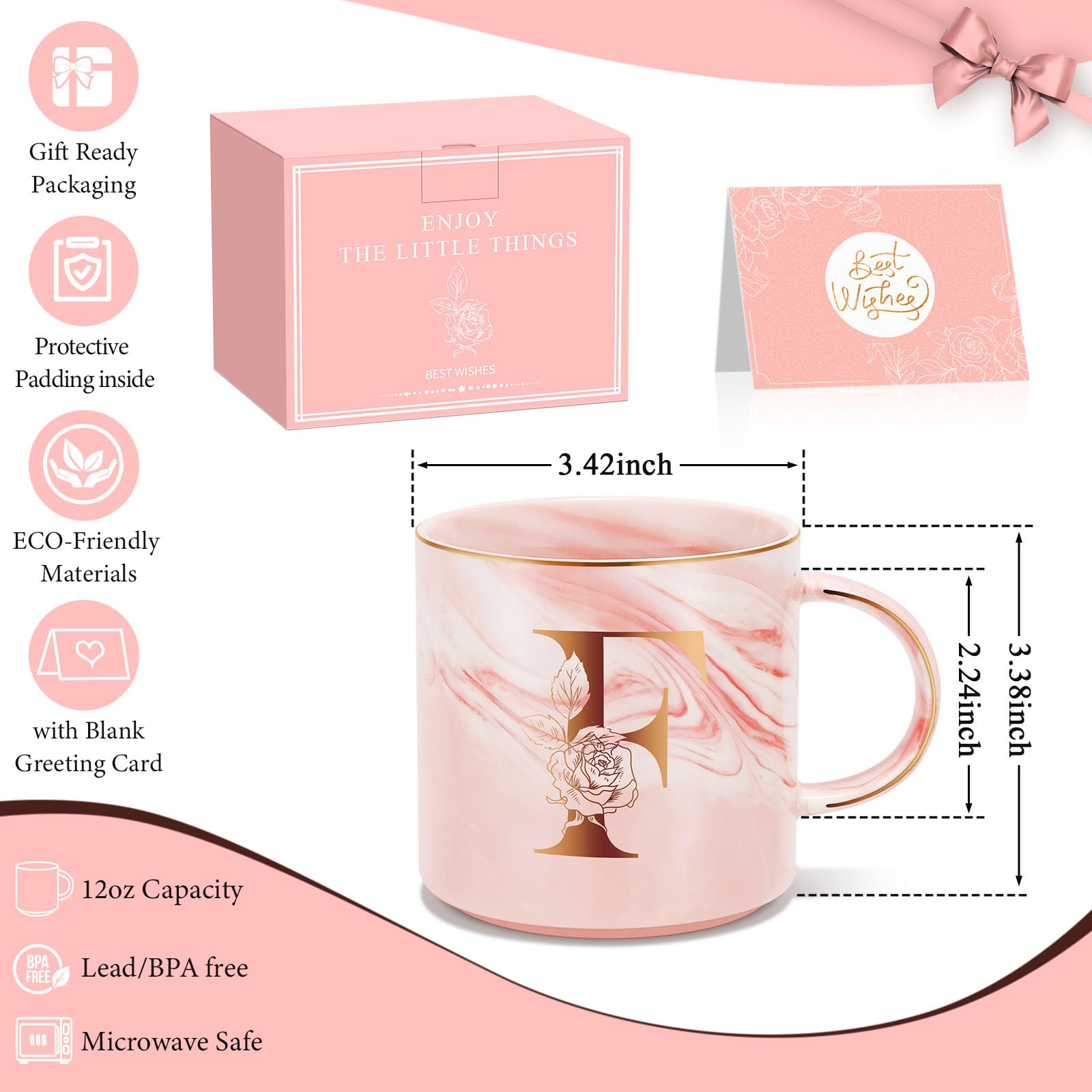 Taza de café Uwingess ergonómica con mango cómodo 12oz, ideal para despertar la mañana.