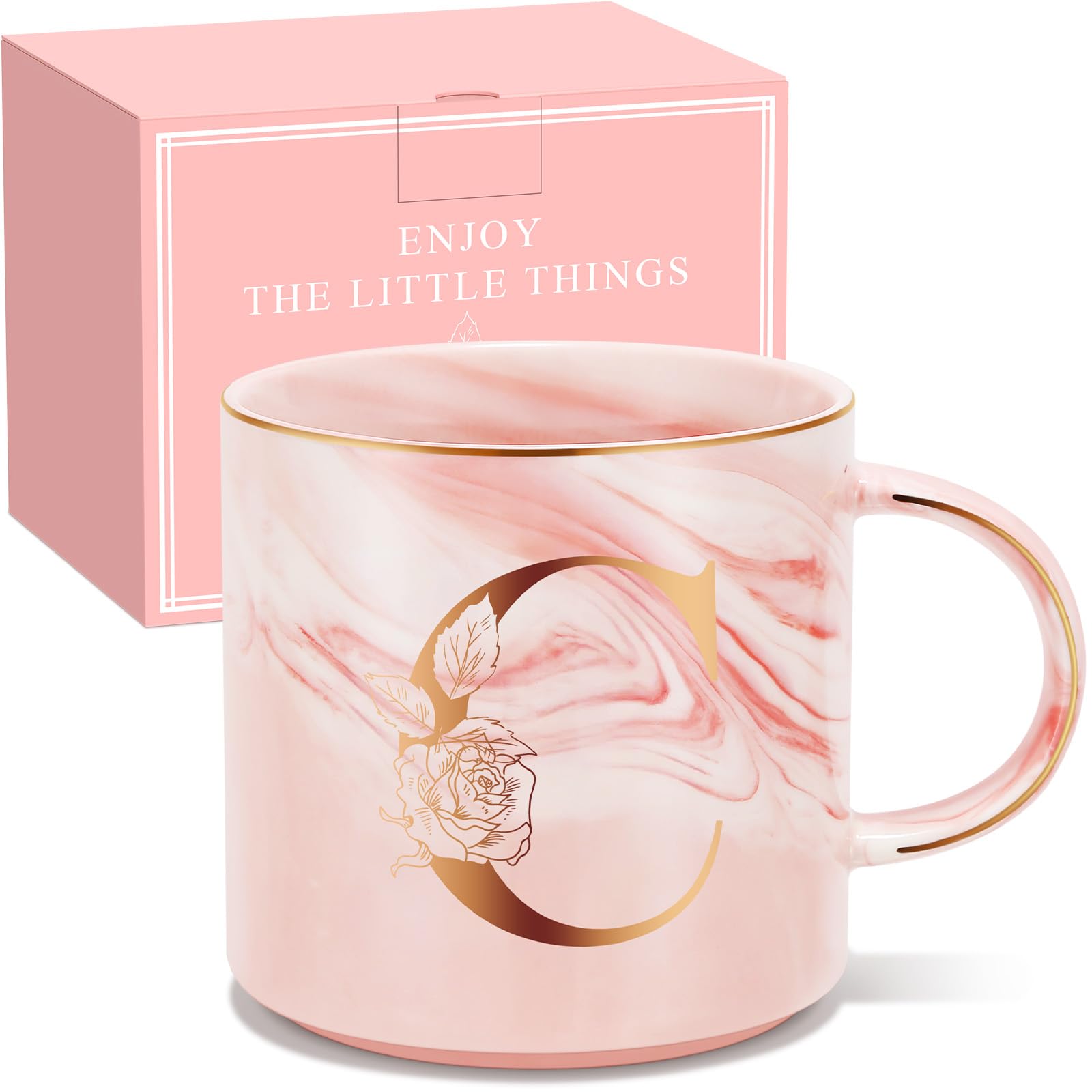 Taza Uwingess personalizada con inicial dorada, regalo único y significativo