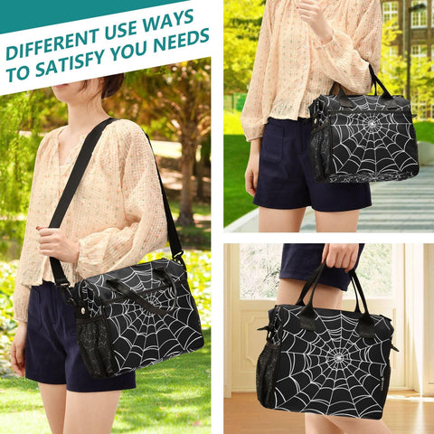 Detalle de diseño de la bolsa UWSG Goth Araña y colores vibrantes