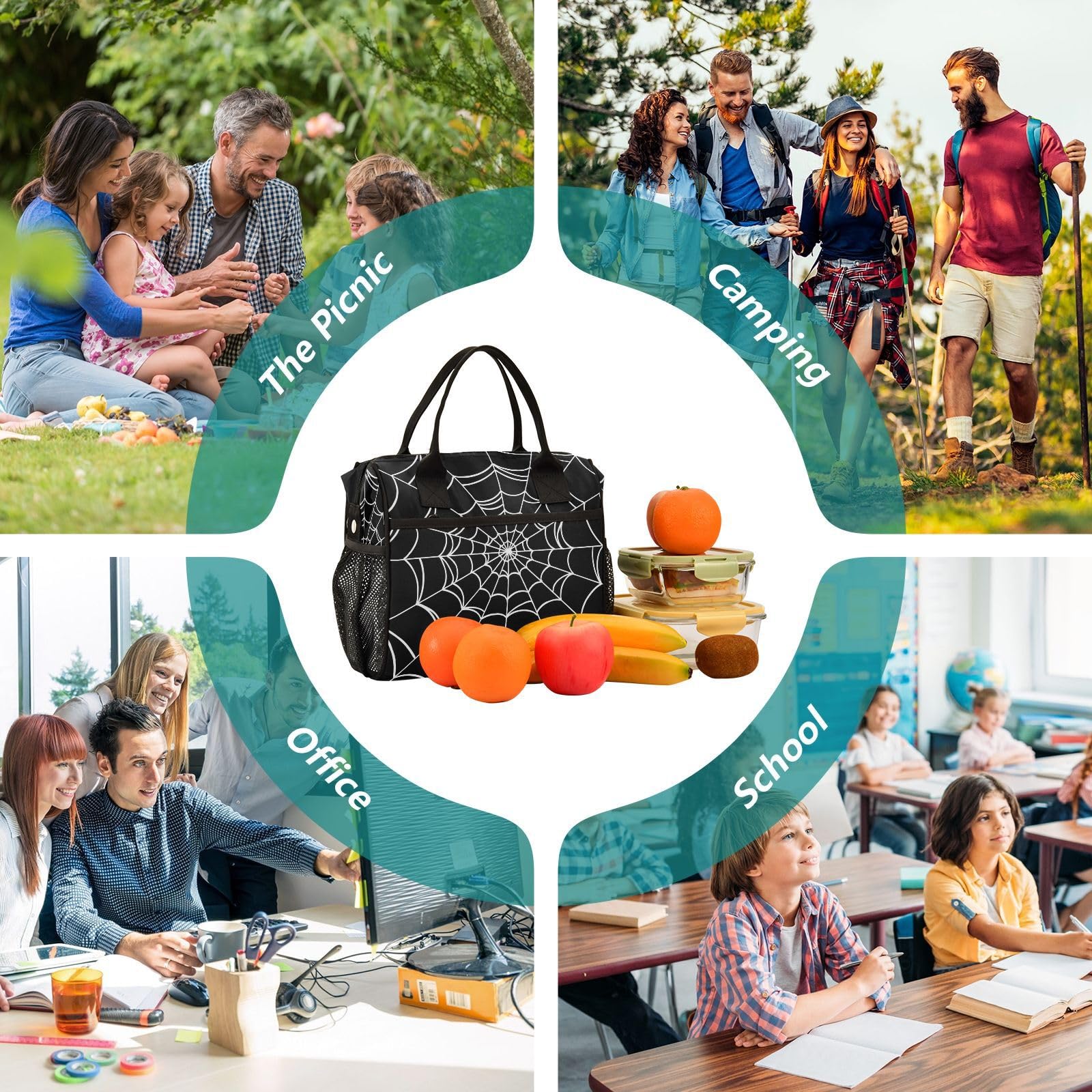 Usos versátiles de la bolsa UWSG Goth Araña para oficina o picnic