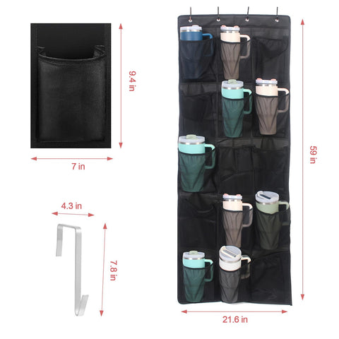UXIETIN Bolsillo malla grande para botellas 64oz; ajuste cómodo y seguro.