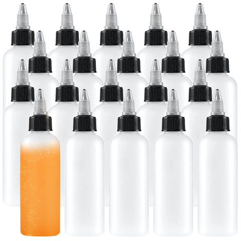 Uyuxxu botellas squeeze 4oz transparentes con tapa giratoria para condimentos.
