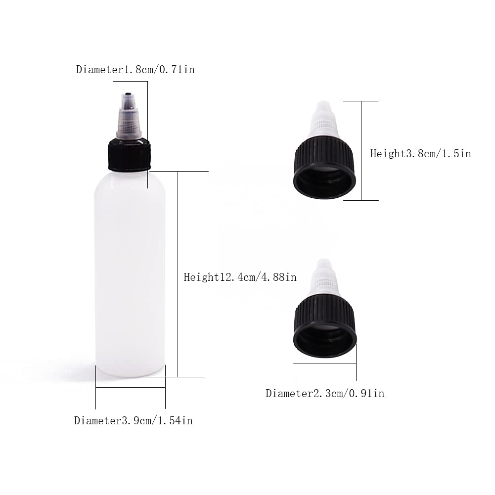 Uyuxxu botella 4oz transparente con tapa giro mostrando el contenido.