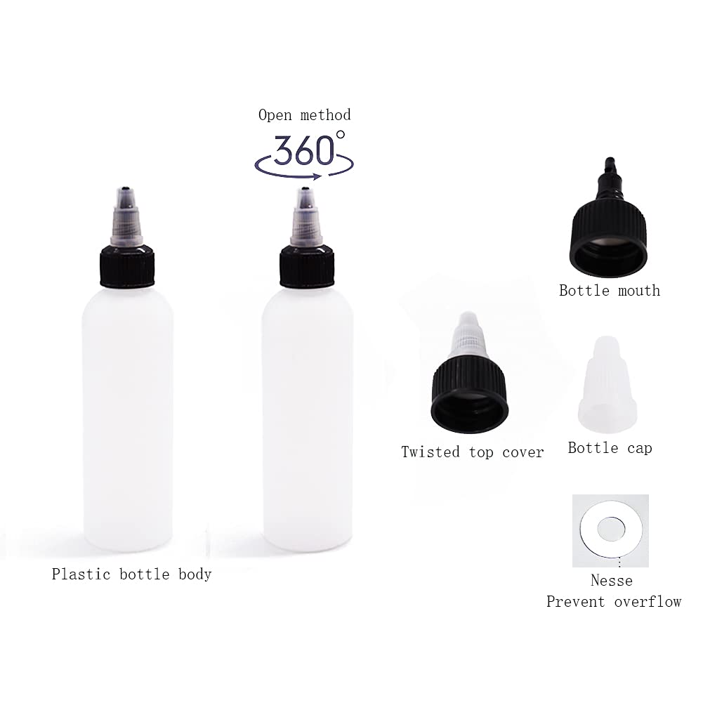 Uyuxxu botellas transparentes de 4oz con tapa giratoria para despachar aceites y vinagres.