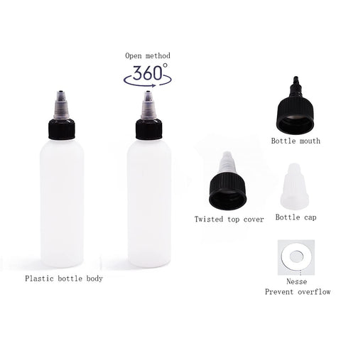 Uyuxxu botellas transparentes de 4oz con tapa giratoria para despachar aceites y vinagres.