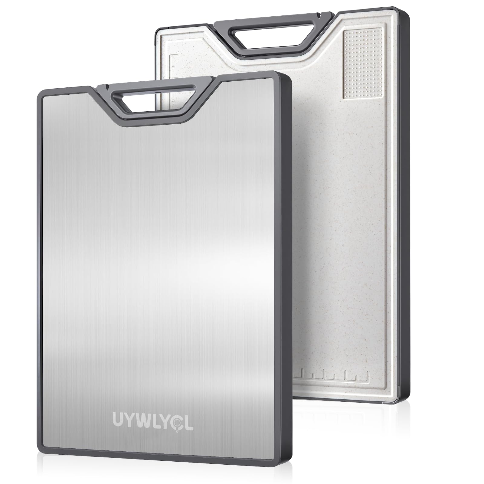 Tabla de cortar UYWLYCL doble cara con acero inoxidable, perfecta para cortes estables de carne.