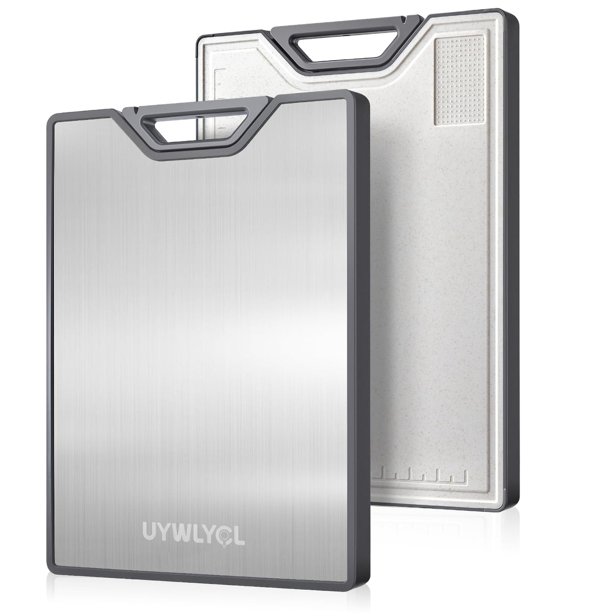 Tabla de cortar UYWLYCL doble cara con acero inoxidable, perfecta para cortes estables de carne.