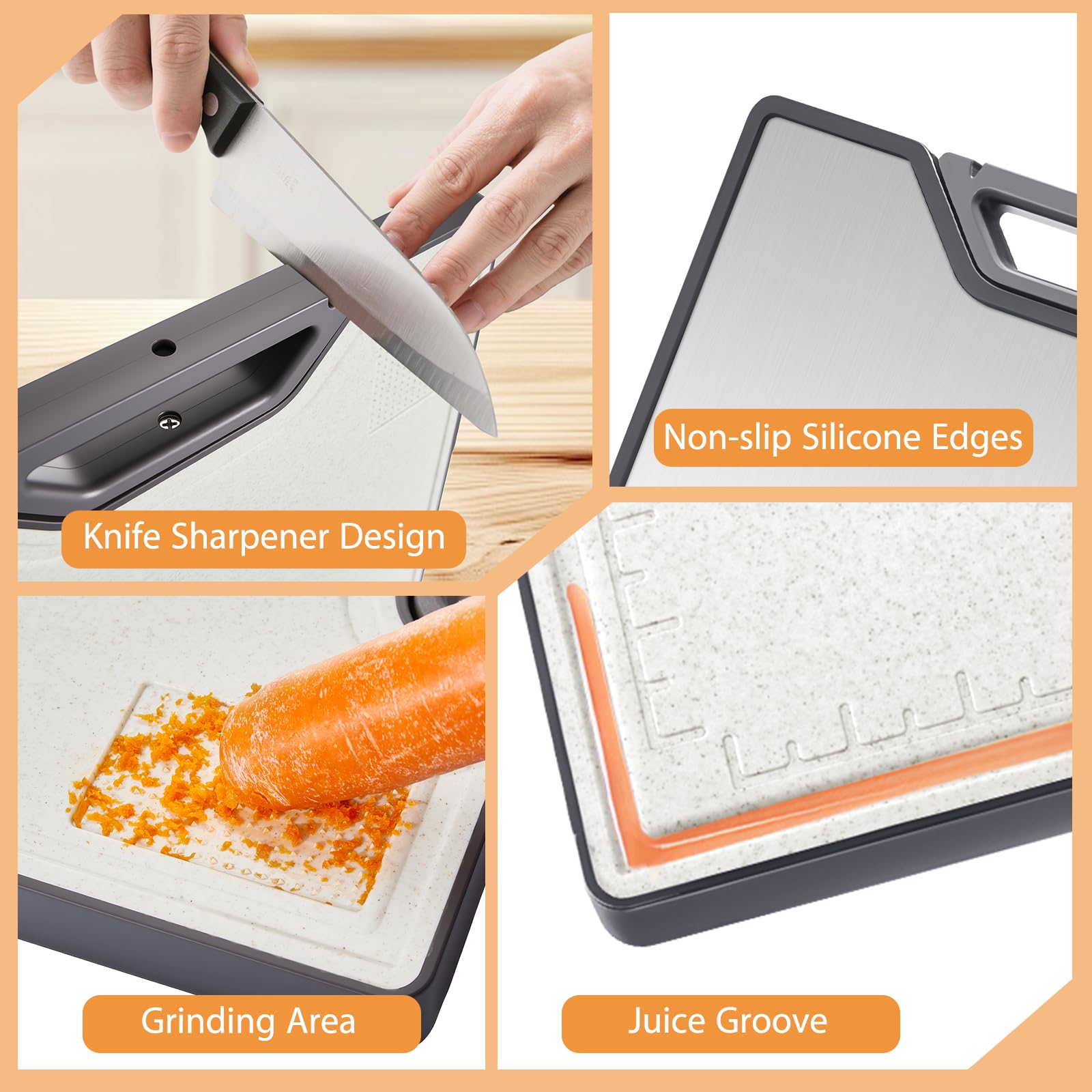 Superficie de acero inoxidable durable en la tabla UYWLYCL resiste surcos y facilita limpieza.