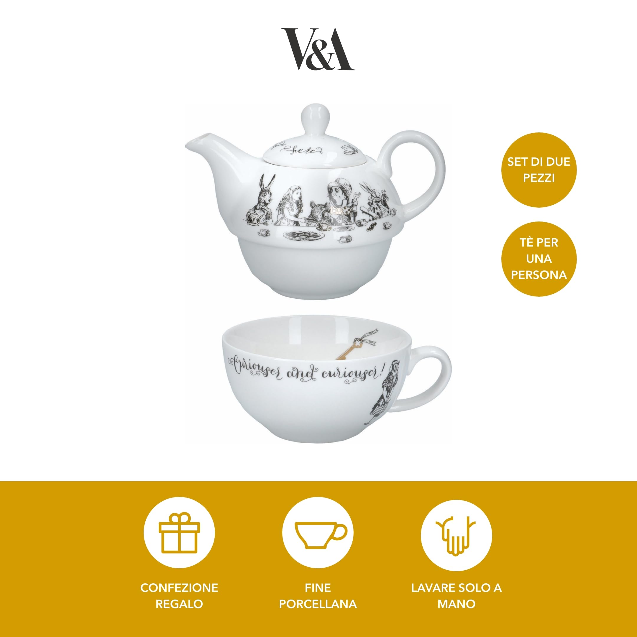 V&A Alice en el País de las Maravillas, taza-1, ligera para sorbos cómodos.