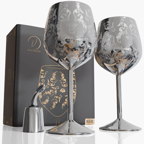 Vaanshie vaso-vino 17oz acero inoxidable ideal para uso diario y viajes