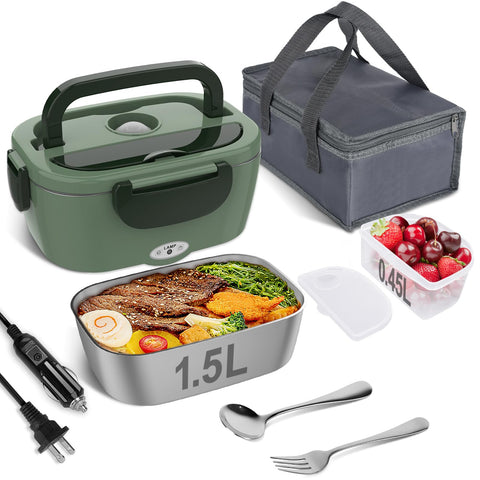 Vabaso caja comida eléctrica, vista general, lista para calentar comidas en casa u oficina.