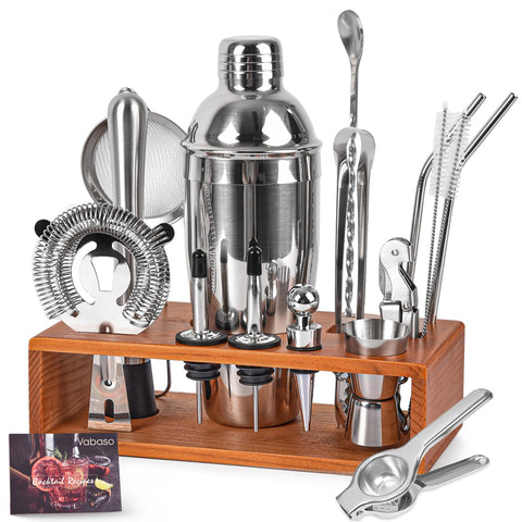 Vabaso kit de coctelería con soporte para ordenar la barra en casa