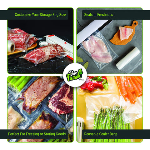 Vac-Fresh Roll: bolsas grandes 15x50 ideal para comidas familiares.