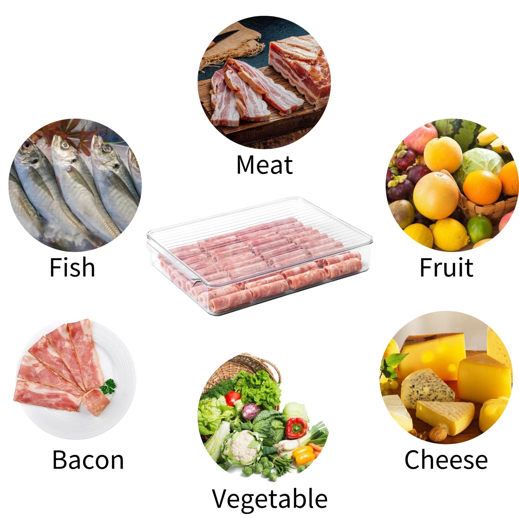 Vacane set de 2 contenedores refrigerador, tamaño ideal para ordenar frutas y lácteos.