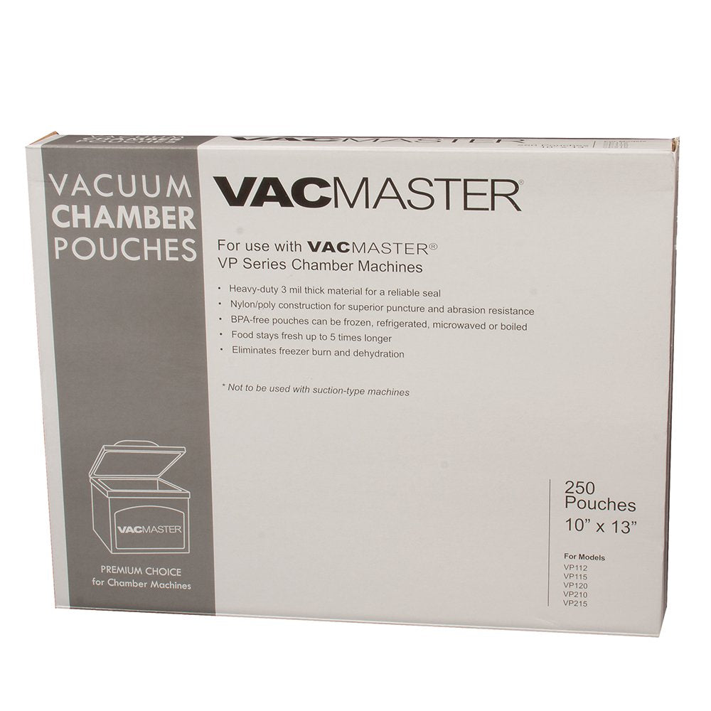 VacMaster 40725 bolsa de cámara 3 mil 10x13, sellado fiable para conservar frescura.
