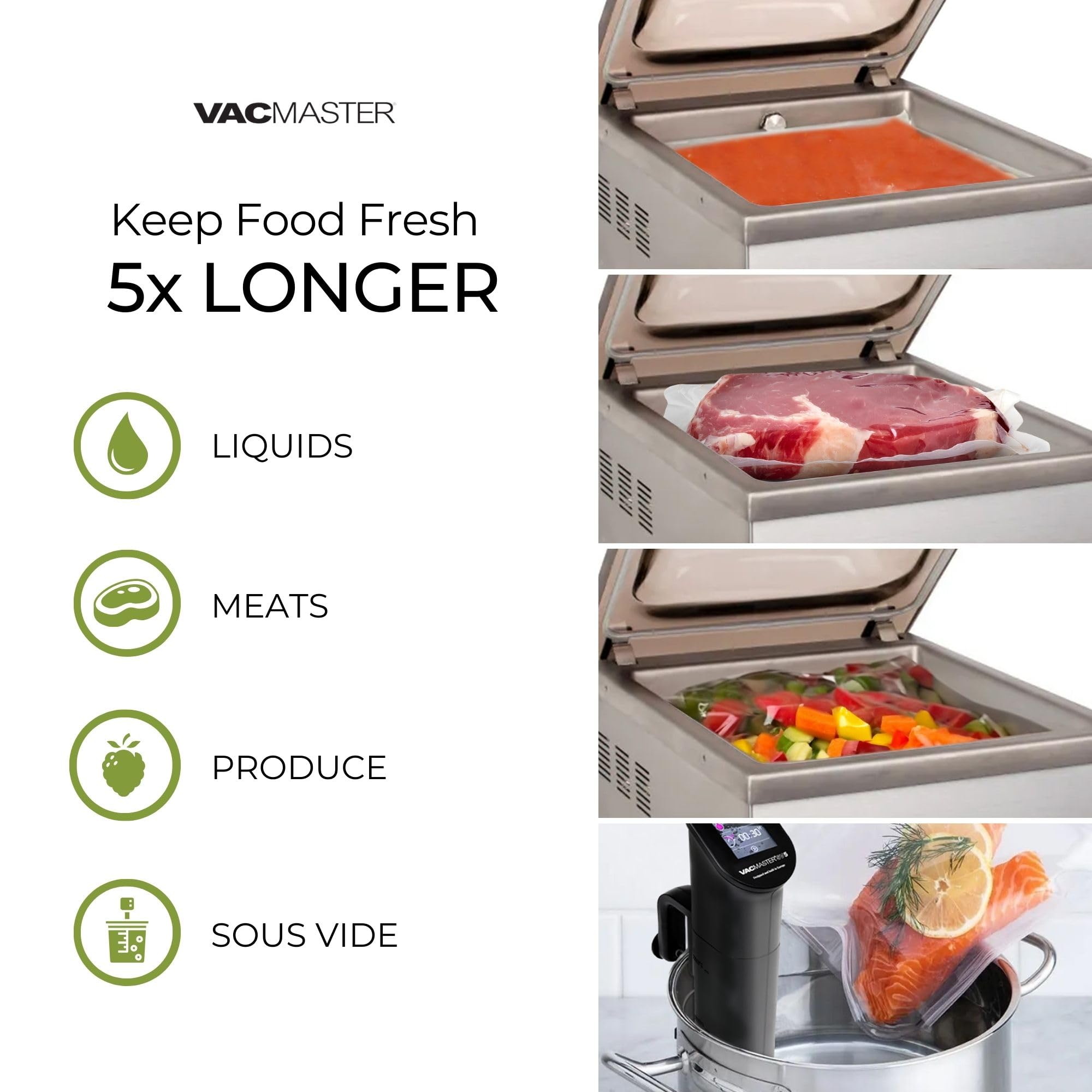 Vacmaster VP230: marinar y infusionar sabores en alimentos y bebidas.