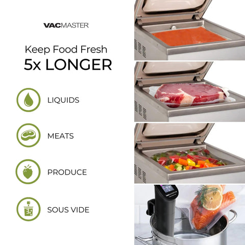 Vacmaster VP230: marinar y infusionar sabores en alimentos y bebidas.