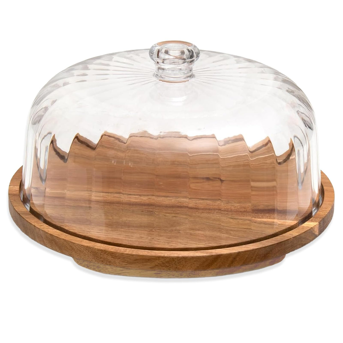 Vacream tarta soporte 12 pulgadas con domo para presentación elegante.