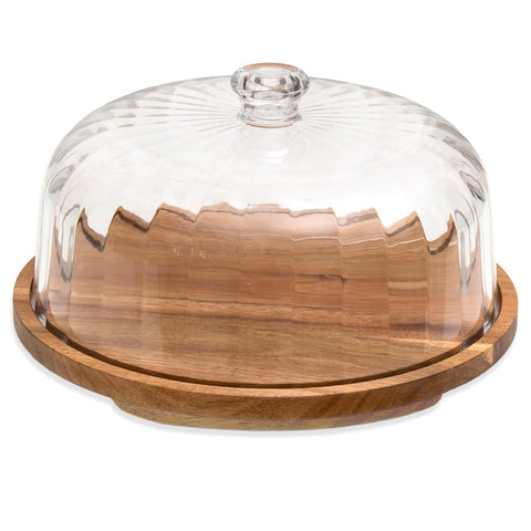 Vacream tarta soporte 12 pulgadas con domo para presentación elegante.