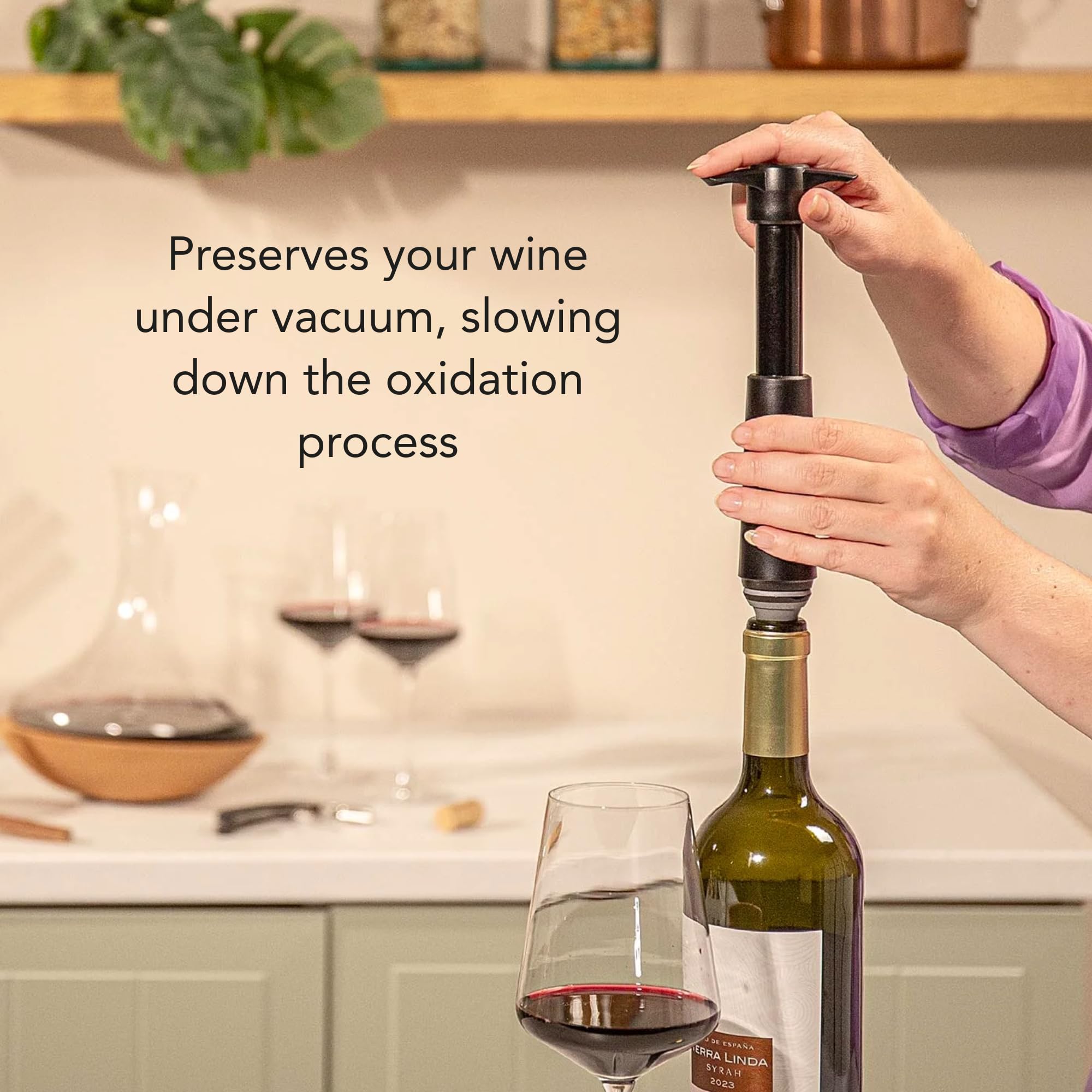 Vacu Vin Original uso en casa conservando vino para próximas copas