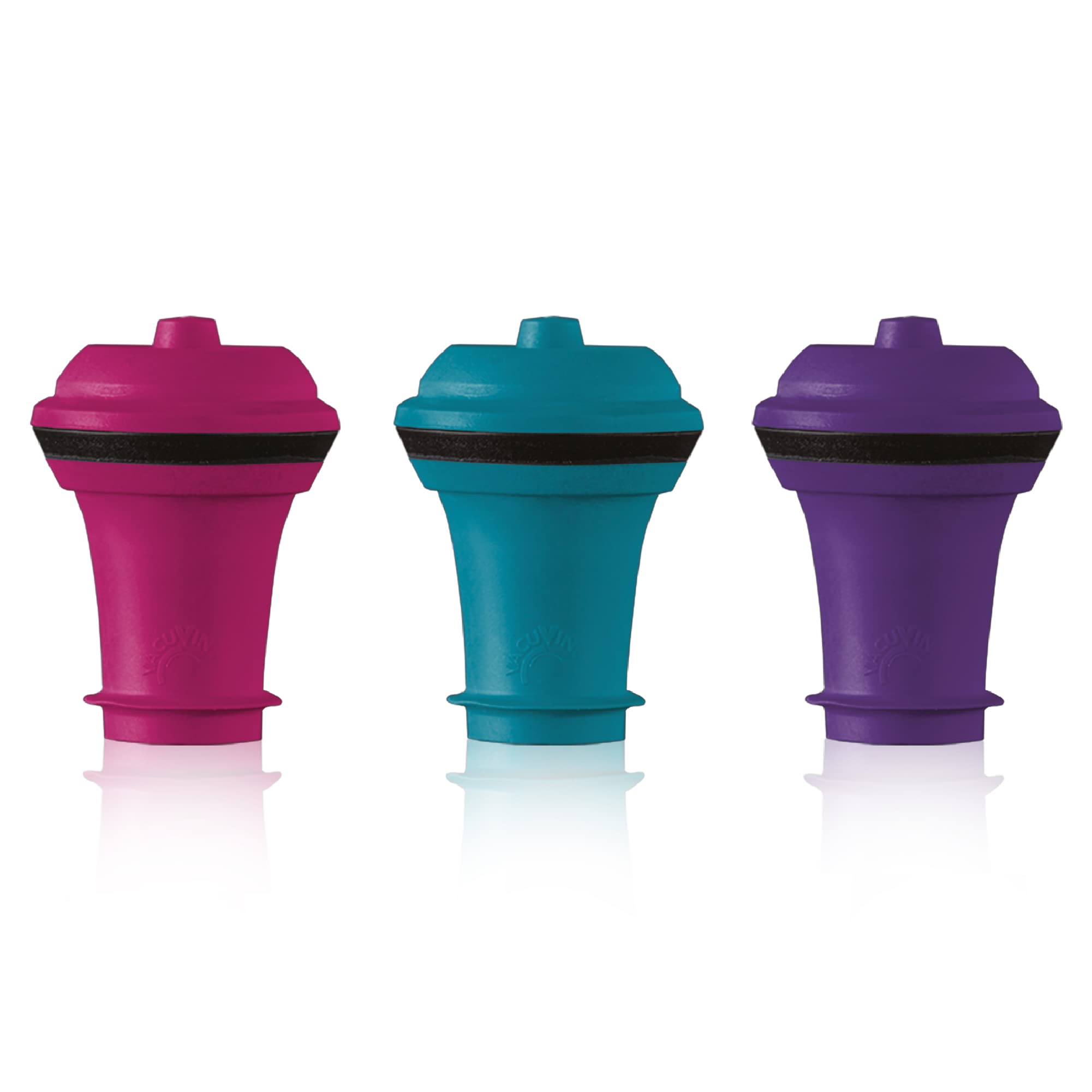 Vacu Vin tapones de aire para vino, set de 3 colores para conservar aroma