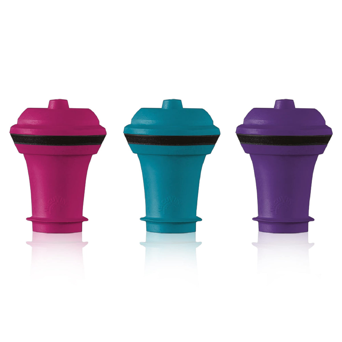 Vacu Vin tapones de aire para vino, set de 3 colores para conservar aroma
