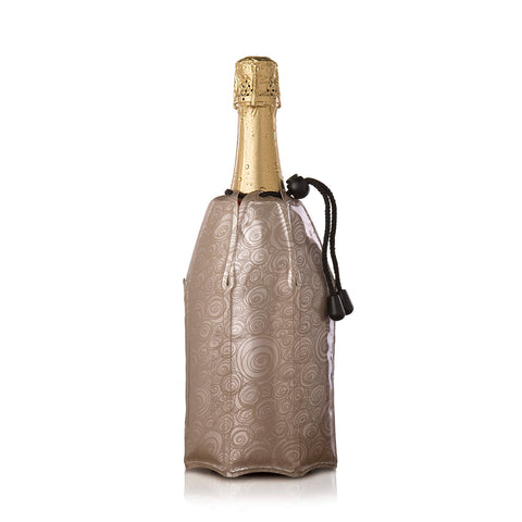 Vacuvin Active Cooler plata plegado, enfriamiento rápido para botellas estándar.