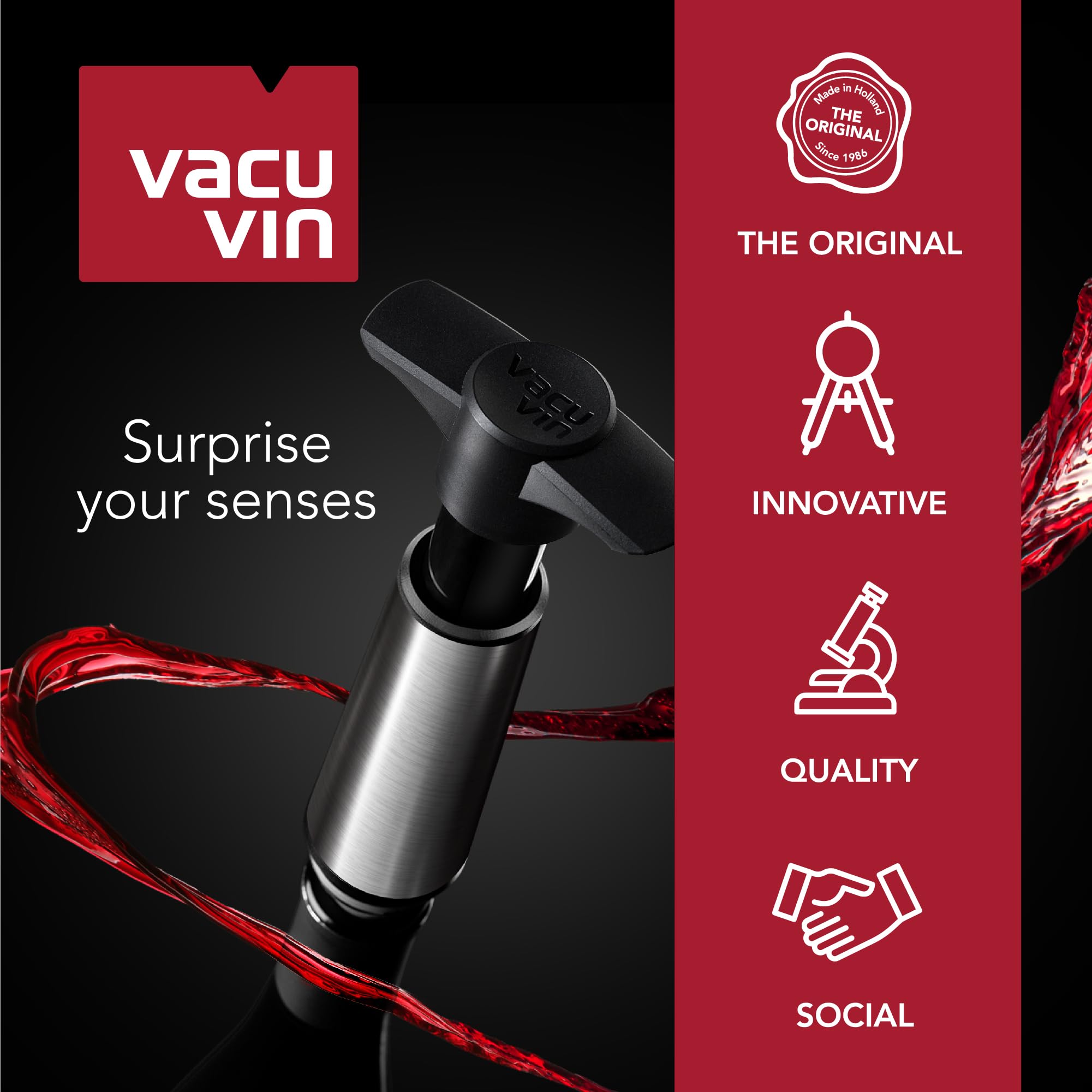 Vacuvin Guardavino Original regalo práctico para amantes del vino