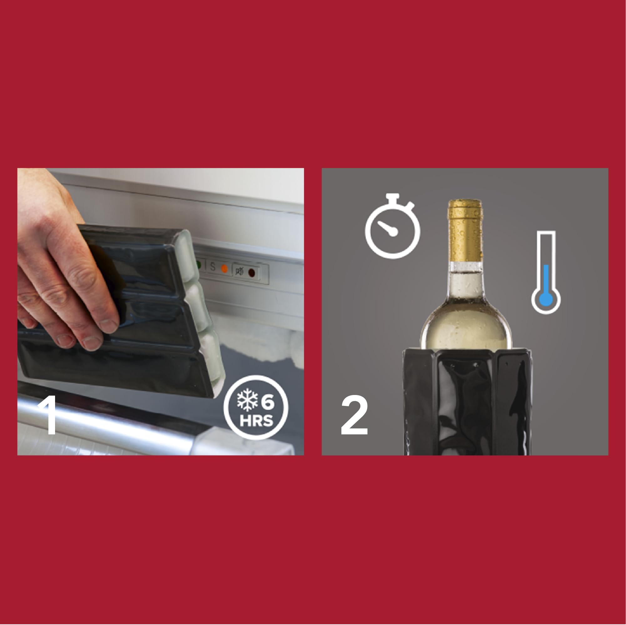 Vacuvin manga enfriadora de vino platino portátil para servicio rápido.
