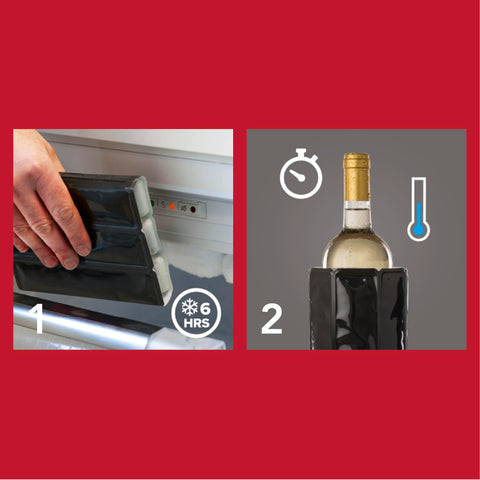 Vacuvin manga enfriadora de vino platino portátil para servicio rápido.