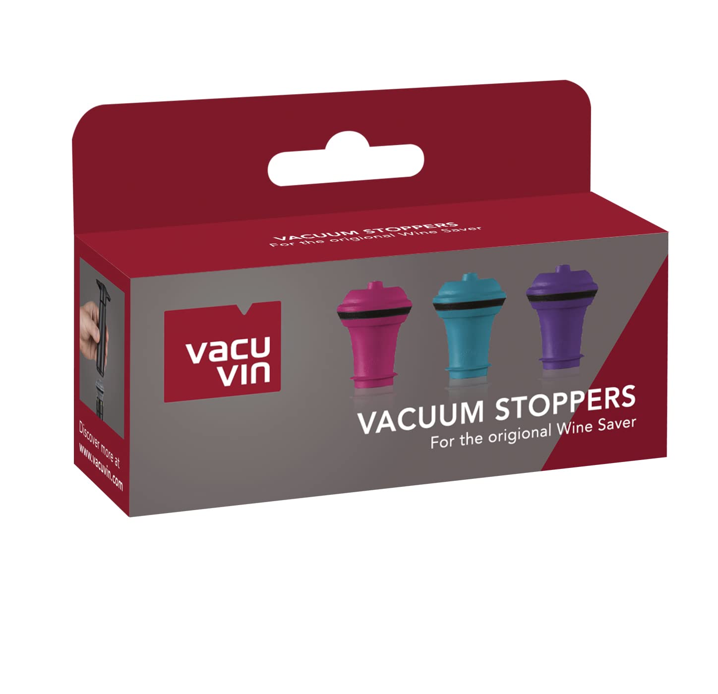 Vacu Vin: tapas reutilizables lavables en lavavajillas para limpieza rápida.